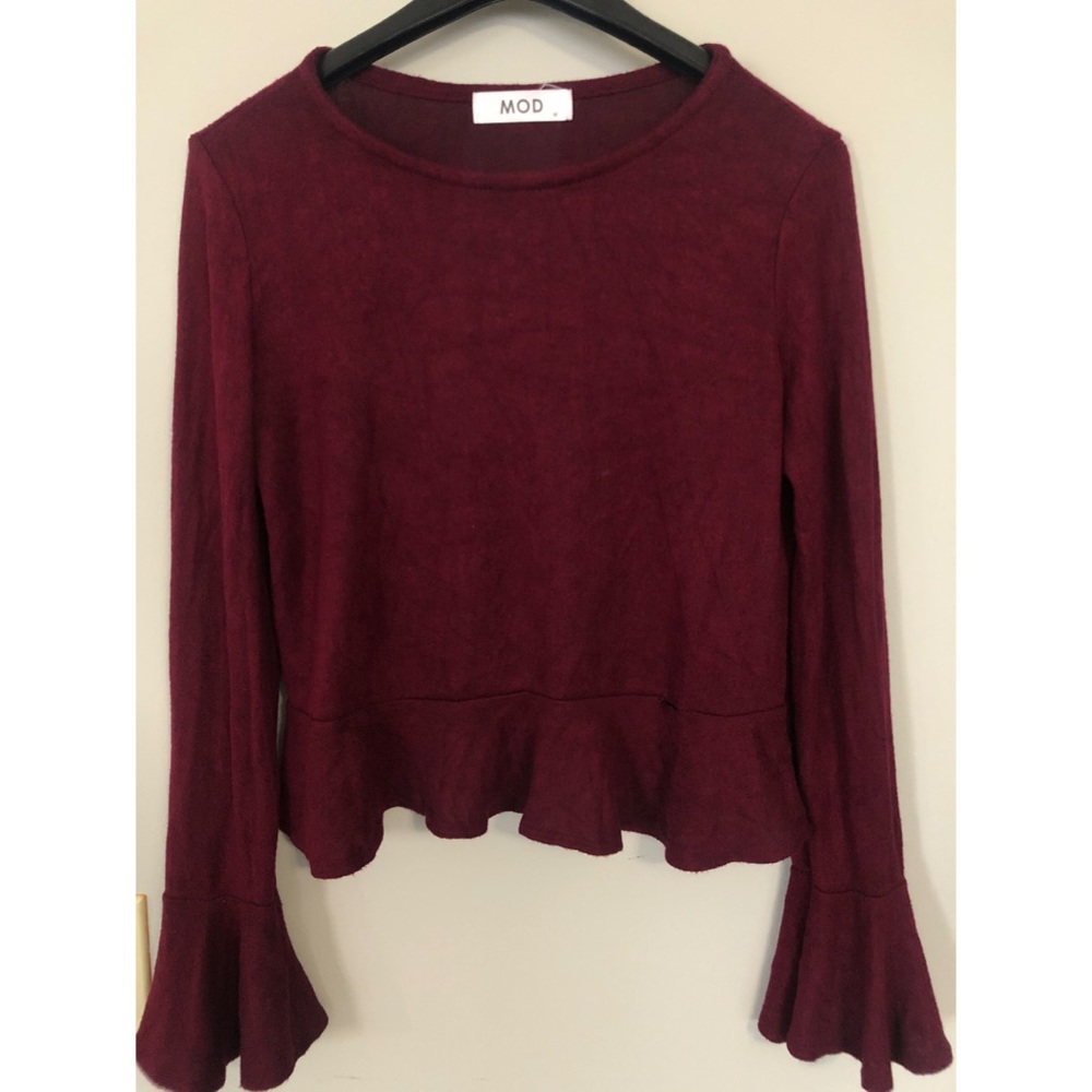 Peplum Long Sleeve Top